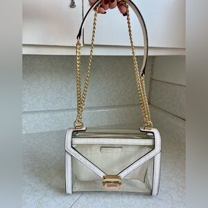 MICHAEL KORS Whitney Large Clear PVC Leather Convertible Shoulder Concert Bag